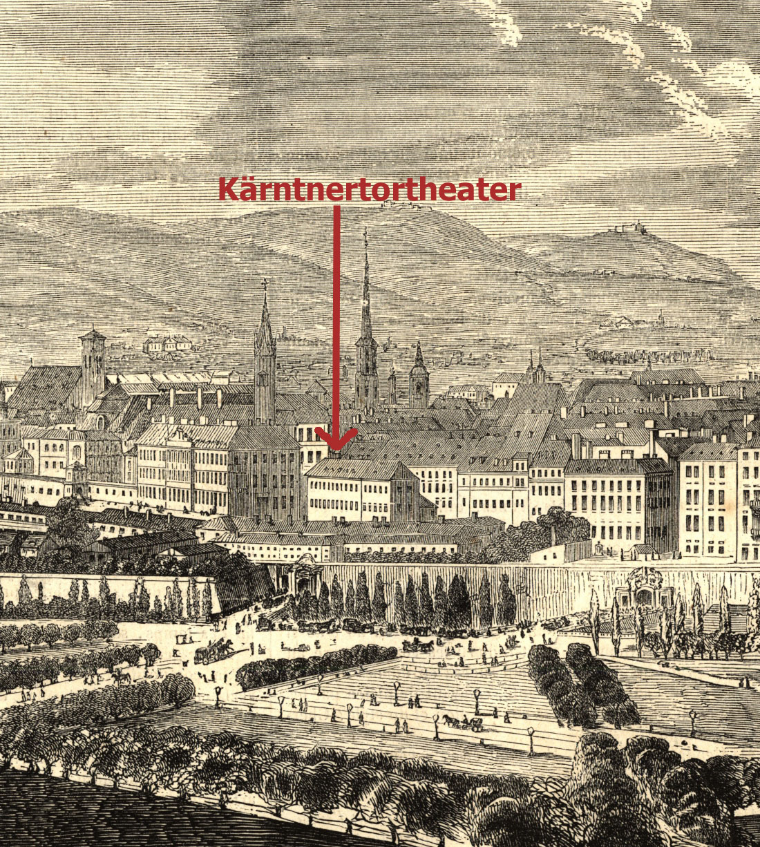 Kärntnertore und Kärntnertortheater, etwa 1850